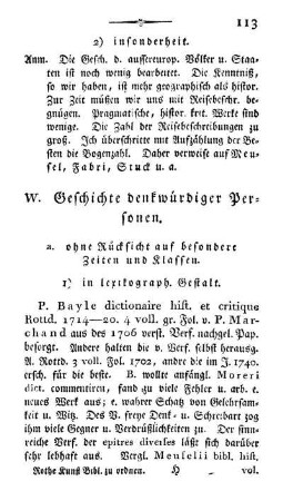 W. Geschichte denkwürdiger Personen.