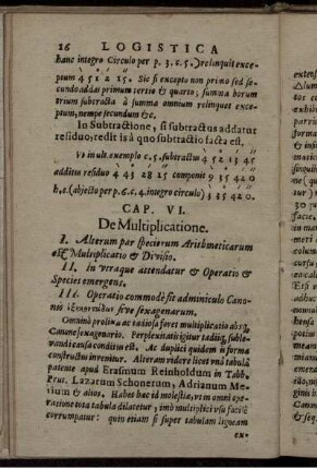 Cap VI. De Multiplicatione.