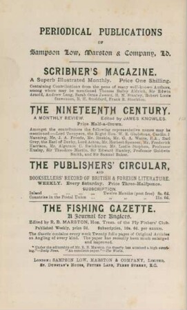 Periodical publications of Sampson Low, Marston & Company, Ld.