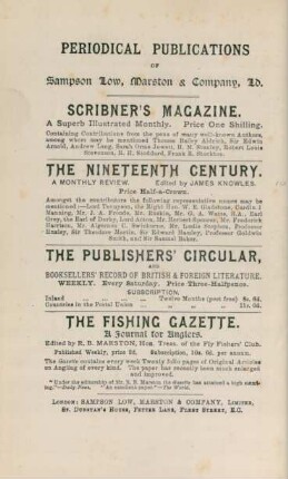 Periodical publications of Sampson Low, Marston & Company, Ld.