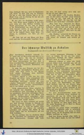 Der schwarze Walfisch zu Askalon.