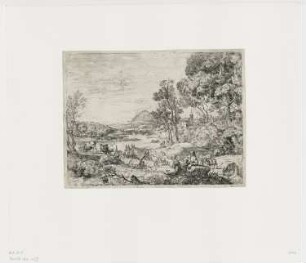 Hirt und Hirtin in einer Landschaft