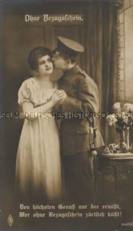 Soldat küsst ein Mädchen