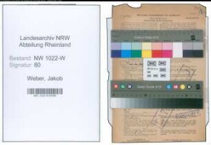 Entnazifizierung Jakob Weber , geb. 05.05.1883 (Wachtmeister)