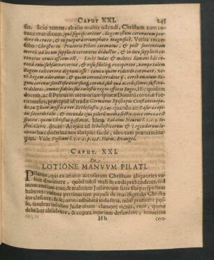 Caput XXI. De Lotione Manuum Pilati.