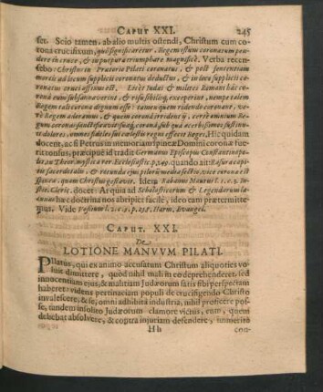 Caput XXI. De Lotione Manuum Pilati.