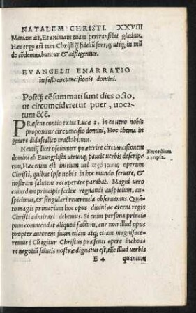 Evangelii Enarratio in festo circumcisionis domini.