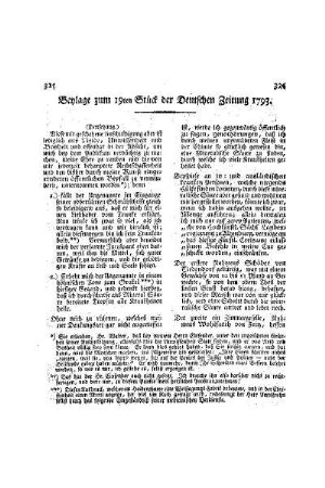 Beylage zum 19ten Stück der Deutschen Zeitung 1793