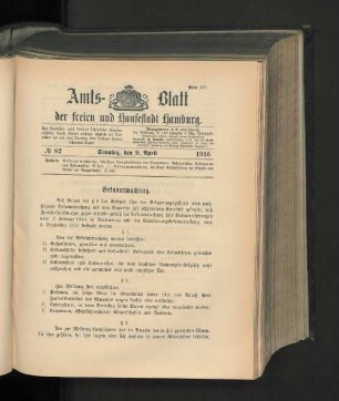 No. 82, 9. April 1916