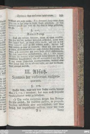 III. Absatz. Syntaxis der verborum reciprocorum.