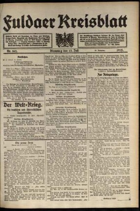 Ausgabe vom Dienstag, den 13. Juli 1915.