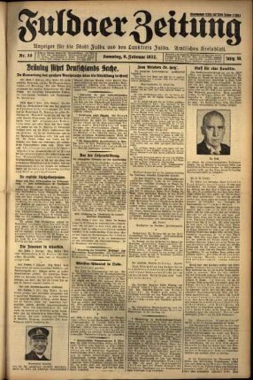 Ausgabe vom Samstag, den 06. Februar 1932.