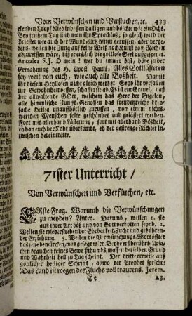 71ster Unterricht / Von Verwünschen und Verfluchen, etc. - 75ster Unterricht / Vom dritten Gebott.