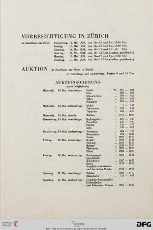 Vorbesichtigung / Auktion / Auktionsordnung