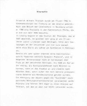 Nachlass von Friedrich Thiersch, (1784 - 1860) - BSB Thierschiana I, 0. Repertorium des Nachlasses von Friedrich Thiersch (1784 - 1860) - BSB Thierschiana I.0