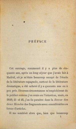 Essai sur le théâtre espagnol, I