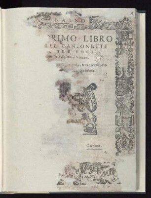 Giovanni Maria Nanino: Primo libro delle canzonette a tre voci. Basso