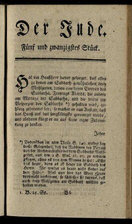 Fünf und zwanzigstes Stück.