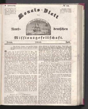 6. Jahrgang. N°. 64. Bremen. 1856. April