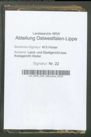 Testamentsregister, chronologisch geordnet