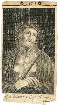Jesus mit Strahlenkorona und Stab