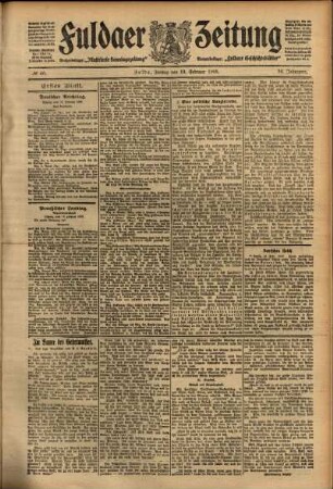 Erste Ausgabe vom Freitag, den 19. Februar 1909.