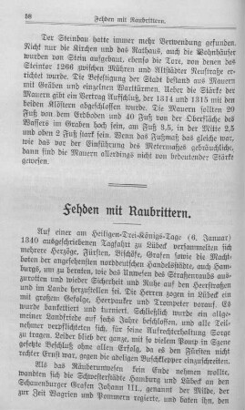 Fehden mit Raubrittern.