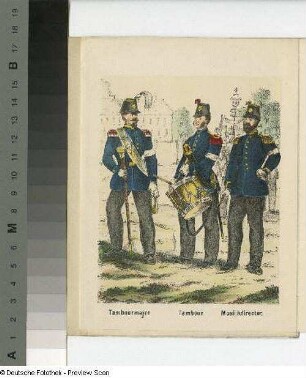 Tambourmajor. Tambour. Musikdirektor [der Leipziger Communalgarde]. Abb. 5 des 6-teiligen Leporellos