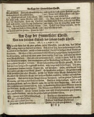 Am Tage der Himmelfahrt Christi. - Am Sonntage nach der Himmelfahrt Christi.