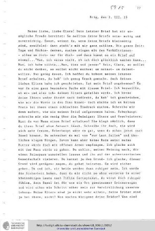 Brief vom 02.03.1919