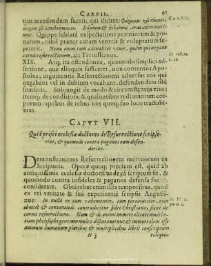 Caput VII. Quid prisci ecclesiae doctores de Resurrectione scripserint, & quomodo contra paganos eam defenderint