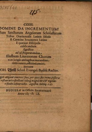 CXXIII. Festum sanctorum angelorum scholasticum