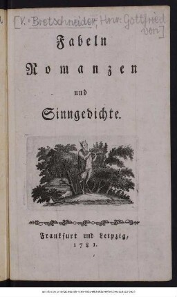 Fabeln, Romanzen und Sinngedichte