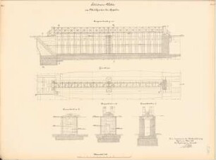 Kanalisierung der Oder Schleuse, Oppeln: Wehr im Mühlgraben: Grundriss, Schnitte 1:100