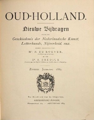 Oud-Holland : tijdschrift voor Nederlandse kunstgeschiedenis. 7. 1889