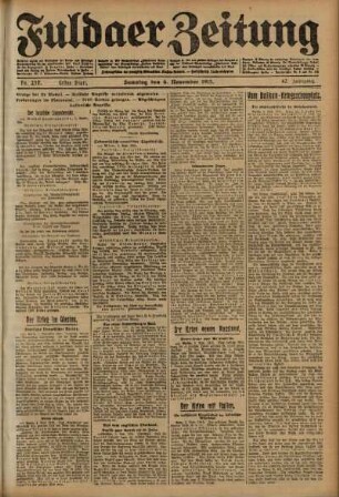 Erste Ausgabe vom Samstag, den 06. November 1915.