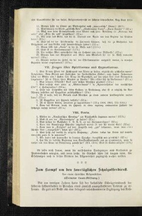 Zum Kampf um den sonntäglichen Schulgottesdienst