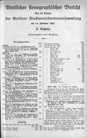 Sitzung 8, 14. Februar 1929
