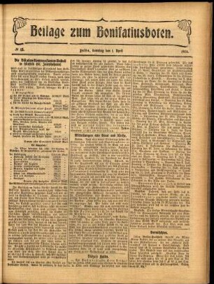 Zweite Ausgabe vom Sonntag, den 01. April 1906.