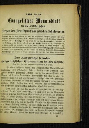 Zur Aussprache fremder geographischer Eigennamen in der Schule