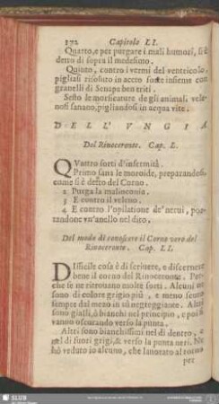 Cap. LI. Del modo di conoscere il Corno vero del Rinoceronte