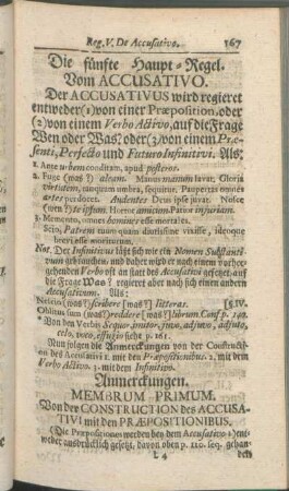 Die fünfte Haupt-Regel. Vom Accusativo.