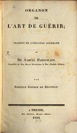 Organon de l'art de guérir