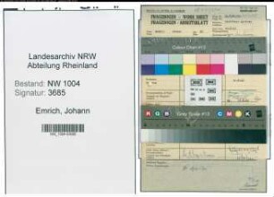 Entnazifizierung Johann Emrich , geb. 11.09.1900 (Elektriker)