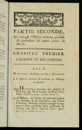 125-305, Chapitre Premier. Ö'Europe Et Ses Parties.