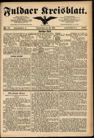 Ausgabe vom Donnerstag, den 22. Mai 1902.