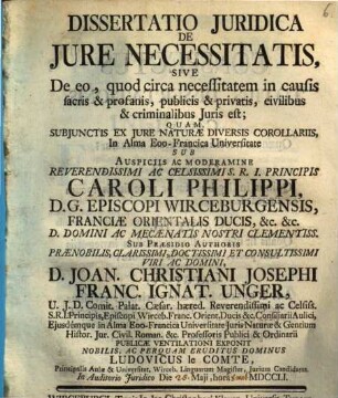 De iure necessitatis, sive de eo quod circa necessitatem in causis sacris et profanis publicis et privatis, civilibus et criminalibus iuris est