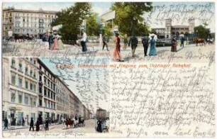Leipzig. Blücherstraße mit Eingang zum Thüringer Bahnhof