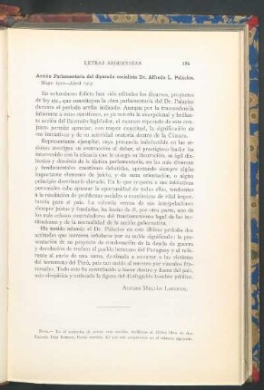 Acción parlamentaria del diputado socialista Dr. Alfredo L. Palacios, Mayo 1912 - Abril 1913