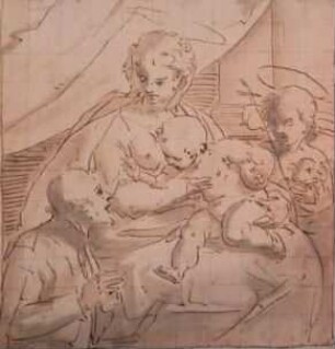 Madonna mit Kind, Johannesknaben und einem Stifter